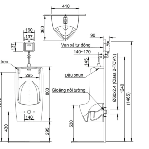 Ảnh công trình thực tế Bồn Tiểu Nam INAX AU-411V Treo Tường Men Chống Bám Bẩn