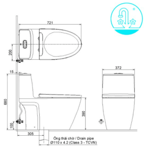 Ảnh công trình thực tế Bồn Cầu INAX AC-912/CW-S32VN 1 Khối Nắp Rửa Cơ