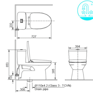 Alternative view of Bồn Cầu INAX AC-969VN (AC969VN) 1 Khối Aqua Ceramic