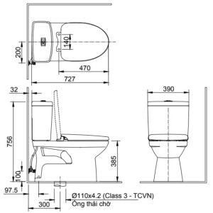 Alternative view of Bồn Cầu INAX C-504VAN (C504VAN) 2 Khối