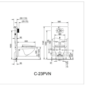 Ảnh công trình thực tế Bồn Cầu INAX AC-23PVN Treo Tường