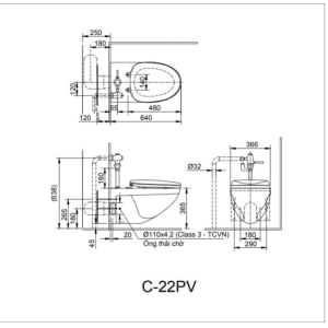 Ảnh công trình thực tế Bồn Cầu INAX AC-22PVN Treo Tường Nắp Êm Kèm Van Xả