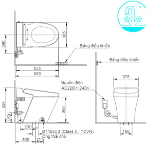 Alternative view of Bồn Cầu Điện Tử INAX AC-618VN