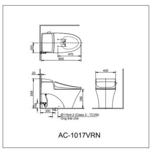 Alternative view of Bồn Cầu INAX AC-1017VRN 1 Khối