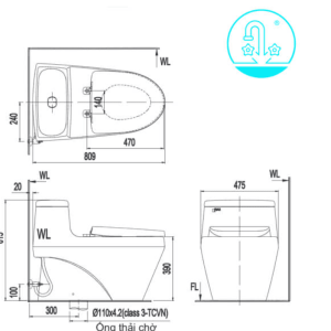 Ảnh công trình thực tế Bồn Cầu INAX AC-1035VN 1 Khối