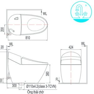 Alternative view of Bồn Cầu INAX AC-2700VN (AC2700VN) 1 Khối Aqua Ceramic