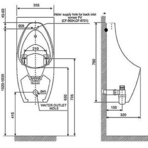 Ảnh công trình thực tế Bồn Tiểu Nam Treo Tường American Standard 6737B-AWT