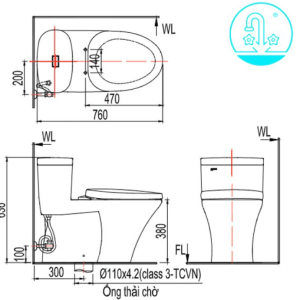 Ảnh công trình thực tế Bồn Cầu INAX AC-959VAN (AC959VAN) 1 Khối Aqua Ceramic