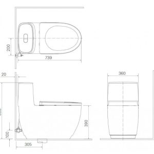 Ảnh công trình thực tế Bồn cầu INAX AC-1052+CW-H17VN nắp rửa điện tử