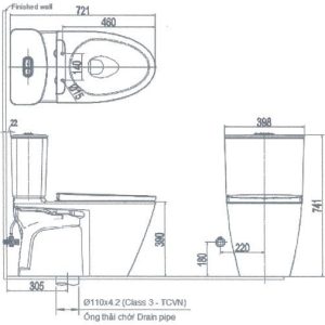 Ảnh công trình thực tế Bồn cầu INAX AC-602+CW-KB22AVN nắp rửa điện tử