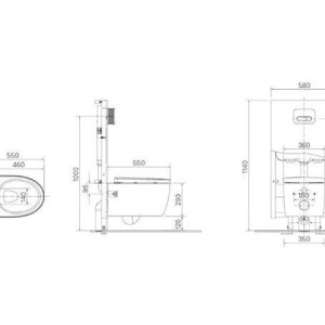 Alternative view of Bồn Cầu INAX AC-952/CW-S32VN Treo Tường Nắp Rửa Cơ