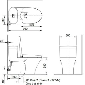 Ảnh công trình thực tế Bồn cầu một khối INAX AC-959A + INAX CW-H17VN