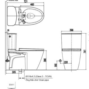 Alternative view of Bồn cầu hai khối INAX ACT-602+CW-KA22AVN Nắp điện tử xả cảm ứng
