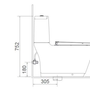 Ảnh công trình thực tế Bồn cầu hai khối INAX ACT-832+CW-H17VN Nắp điện tử xả cảm ứng