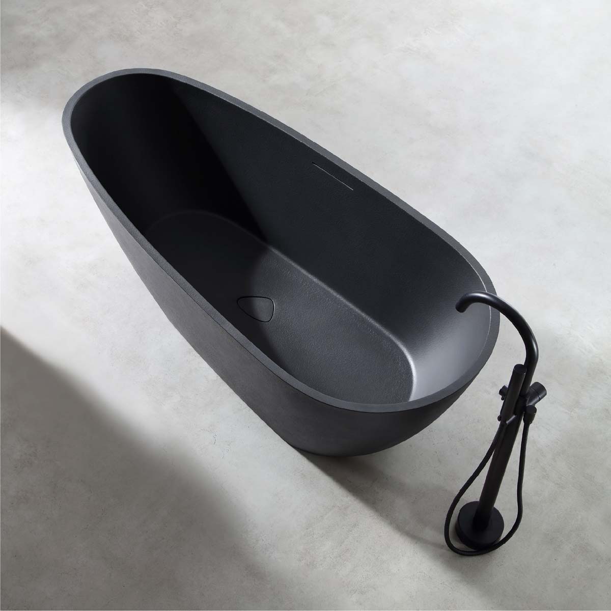 Alternative view of Bồn Tắm Đá MOWOEN MW003-Matt Black 1700mm