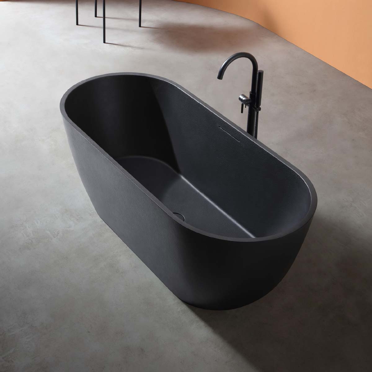 Alternative view of Bồn Tắm Đá MOWOEN MW002-Matt Black 1700mm