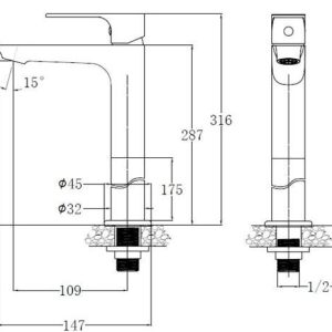 Ảnh công trình thực tế Vòi lavabo Caesar lạnh cao B061CBU
