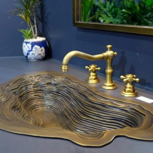 Alternative view of Chậu lavabo Kanly BS005 âm bàn đồng thau