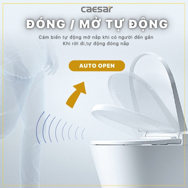 Alternative view of Bồn cầu 1 khối nắp điện tử Caesar C1356F/TAF512H