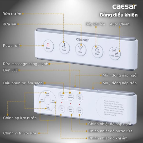 Alternative view of Bồn cầu 1 khối nắp điện tử Caesar C1356F/TAF610H