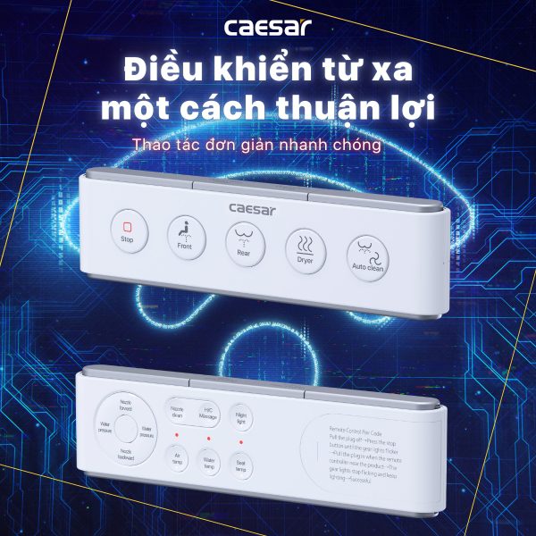 Alternative view of Bồn cầu 1 khối nắp điện tử Caesar C1364F/TAF610H