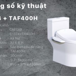 Ảnh công trình thực tế Bồn cầu 1 khối nắp điện tử Caesar C1374F/TAF400H