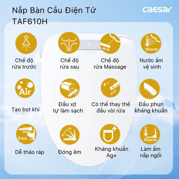 Ảnh công trình thực tế Bồn cầu 1 khối nắp điện tử Caesar C1391F/TAF610H