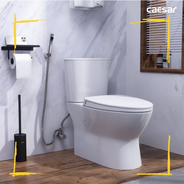 Alternative view of Bồn cầu 2 khối nắp điện tử Caesar CD1320/TAF610H