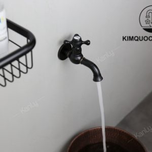 Alternative view of Vòi Gắn Tường Kanly GCT02B Lạnh Bằng Đồng Màu Đen