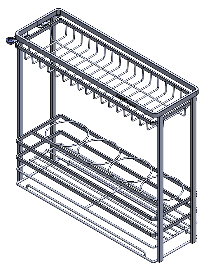 Giá Gia Vị Chai Lọ GARIS GK02.20E Inox Xước Mờ Nan Vuông Cánh Kéo 200mm