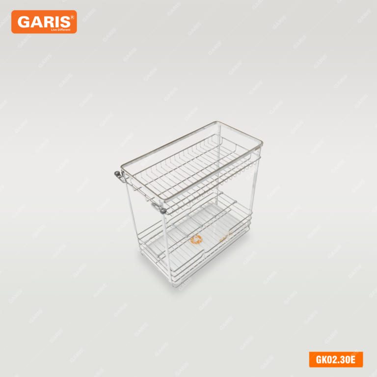 Giá Gia Vị Chai Lọ GARIS GK02.30E Inox Xước Mờ Nan Vuông Cánh Kéo 300mm