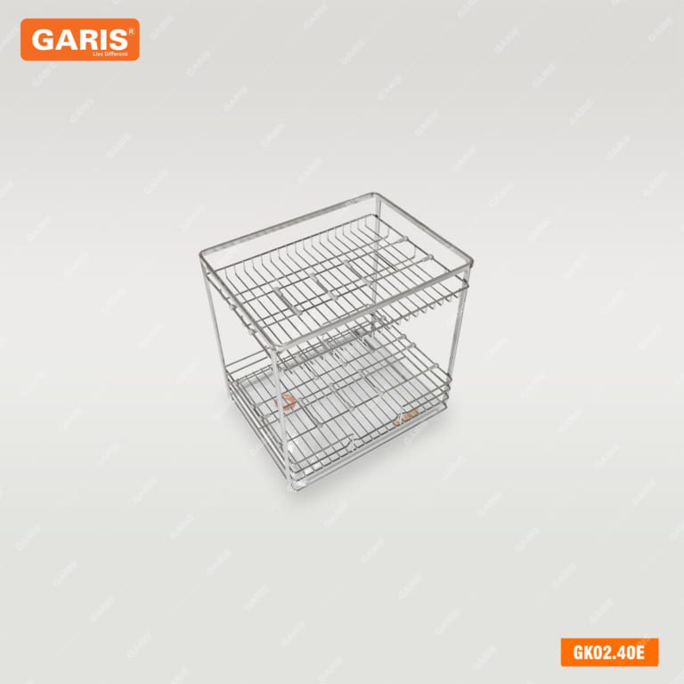Giá Gia Vị Chai Lọ GARIS GK02.40E Inox Xước Mờ Nan Vuông Cánh Kéo 400mm