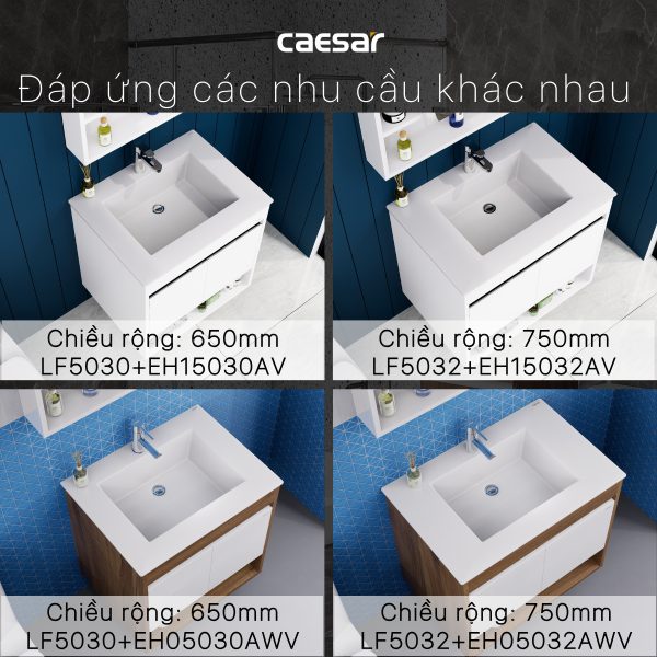 Ảnh công trình thực tế Bộ tủ lavabo Caesar LF5030/EH15030AV
