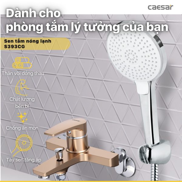 Alternative view of Sen tắm Caesar nóng lạnh S393CG