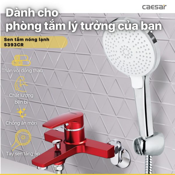 Alternative view of Sen tắm Caesar nóng lạnh S393CR