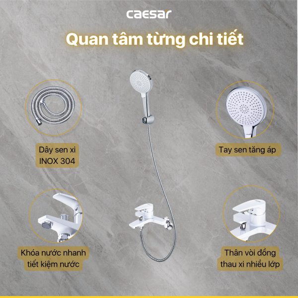 Alternative view of Sen tắm Caesar nóng lạnh S393CW