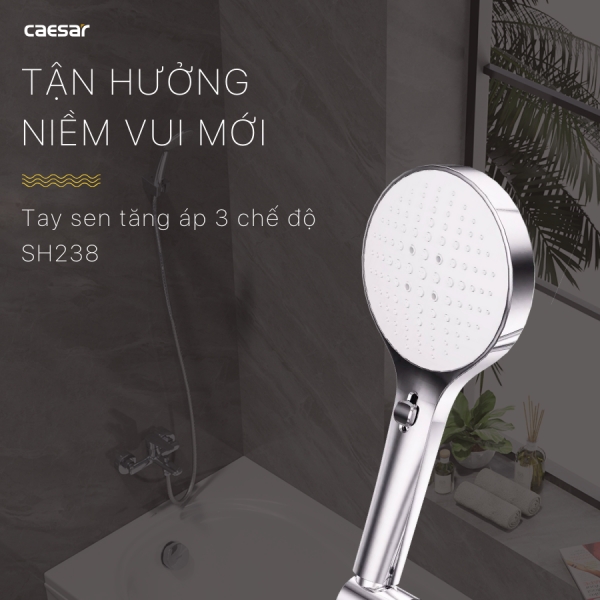 Ảnh công trình thực tế Tay sen Caesar SH238 massge 3 chế độ