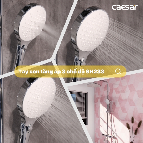 Ảnh công trình thực tế Tay sen Caesar SH238 massge 3 chế độ