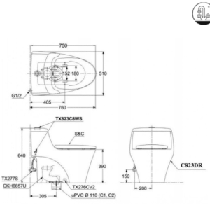 Ảnh công trình thực tế Bồn Cầu TOTO CW822RA#W/TCF24410AAA#NW1 Treo Tường