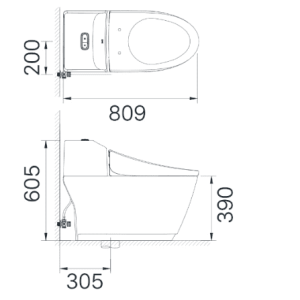 Alternative view of Bồn Cầu INAX AC-1032/CW-S32VN 1 Khối Nắp Rửa Cơ