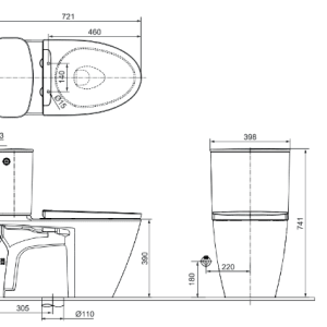 Alternative view of Bồn Cầu INAX ACT-602VN 2 Khối Xả Tự Động