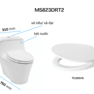 Alternative view of Bồn Cầu TOTO một khối MS823DRT2#XW Nắp Đóng Êm TC393VS