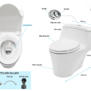 Alternative view of Bồn Cầu TOTO một khối CW823RAT2#W/T53P100VR Nắp Đóng Êm TC393VS
