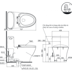 Ảnh công trình thực tế Bồn Cầu TOTO MS887RT8#XW 1 khối Nắp Đóng Êm TC600VS