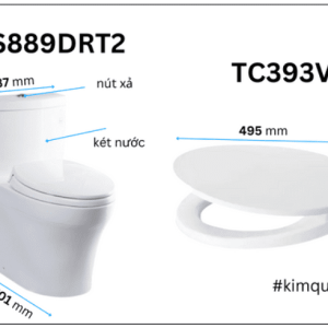 Ảnh công trình thực tế Bồn Cầu TOTO MS889DRT2#XW 1 khối Nắp Đóng Êm TC393VS