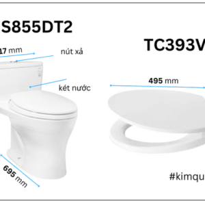Ảnh công trình thực tế Bồn Cầu TOTO MS855DT2#XW 1 khối Nắp Đóng Êm TC393VS