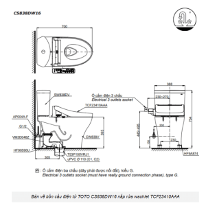 Ảnh công trình thực tế Bồn Cầu Điện Tử TOTO CS838DW16#XW Kèm Nắp Rửa Điện Tử WASHLET Dòng C2 – TCF23410AAA (220V)