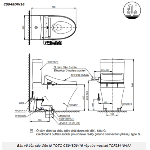 Ảnh công trình thực tế Bồn Cầu Điện Tử TOTO CS948DW16#XW Kèm Nắp Rửa Điện Tử WASHLET Dòng C2 – TCF23410AAA (220V)