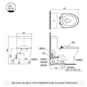Ảnh công trình thực tế Bồn Cầu Điện Tử TOTO MS889DRW16#XW Kèm Nắp Rửa Điện Tử WASHLET Dòng C2 – TCF23410AAA (220V)