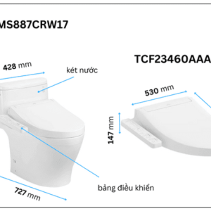 Ảnh công trình thực tế Bồn Cầu Điện Tử TOTO MS887CRW17#XW Kèm Nắp Rửa Điện Tử WASHLET (Loại Giấu Dây) Dòng C2 – TCF23460AAA (220V)
